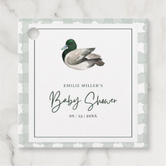 Mallard Duck Baby Shower Gender Neutral Green Bedankjes Labels
