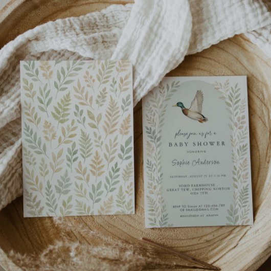 Mallard Duck Baby shower Kaart