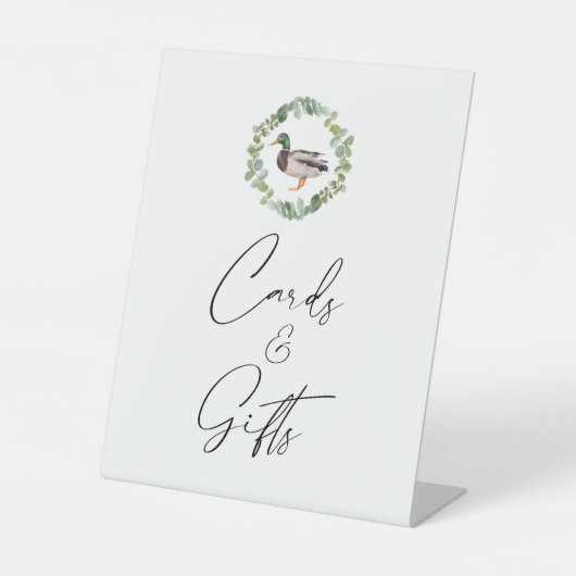 Mallard Duck Baby shower Kaarten en geschenken tek Reclamebord Met Voetstuk (Voorkant)