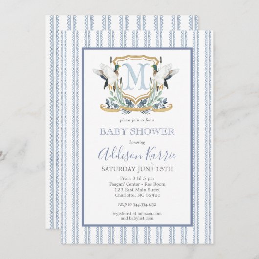 Mallard Duck Baby shower-uitnodiging Kaart (Voorkant / Achterkant)