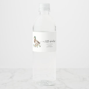 Mallard Duck Baby shower Waterfles Etiket