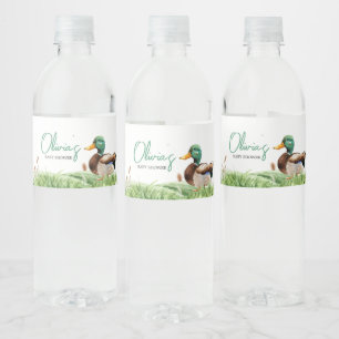 Mallard Duck Baby shower Waterfles Etiket