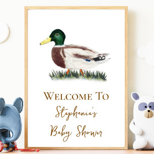 Mallard Duck Baby shower Welkomstteken Perfect Poster