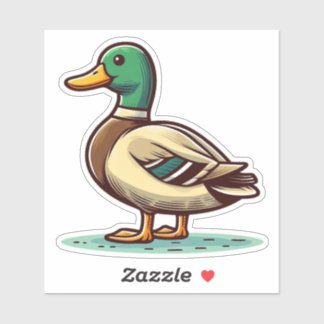 Mallard Duck bird Custom-Cut Vinyl Sticker