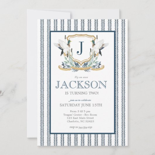 Mallard Duck Birthday Invitation, Southern Man Kaart (Voorkant)