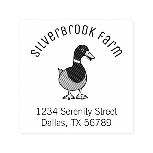 Mallard Duck Boerderij Arch Adres Zelfinktende Stempel (Design)
