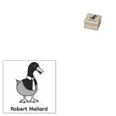 Mallard Duck Collar Necktie Custom Name 1x1 Rubberstempel (Gestempeld)