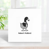 Mallard Duck Collar Necktie Custom Name 1x1 Rubberstempel