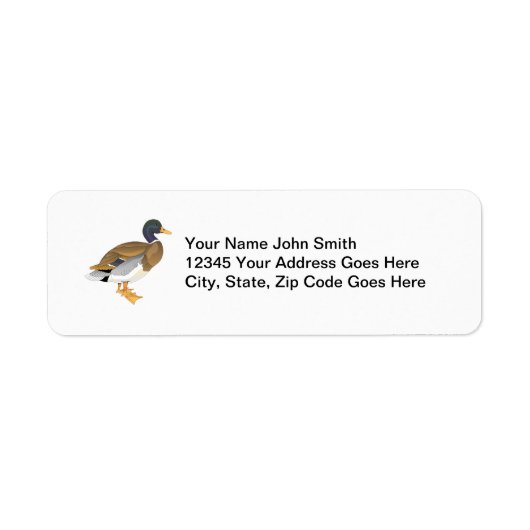 Mallard Duck Custom gepersonaliseerd Etiket (Voorkant)