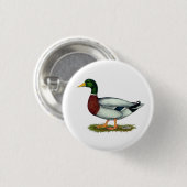 Mallard Duck Drake Ronde Button 3,2 Cm (Voorkant /achterkant)