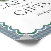 Mallard Duck Hunting Blue Gingham Kaarten & Gesche Poster (Hoek)