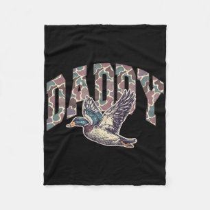 Mallard Duck Hunting Dad Retro Camouflage Daddy Fa Fleece Deken