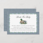 Mallard Duck Hunting Gingham Books for Baby Card Informatiekaartje (Voorkant / Achterkant)