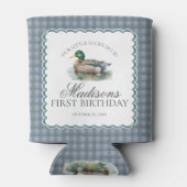 Mallard Duck Hunting Gingham Boy Birthday Favor Blikjeskoeler (Achterkant)
