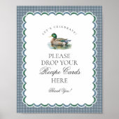 Mallard Duck Hunting Gingham Deel een Receptteken Poster (Voorkant)