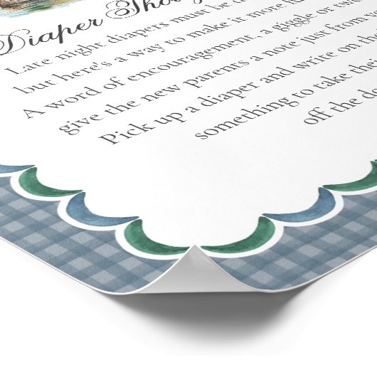 Mallard Duck Hunting Gingham Diaper Thoughts Sign Poster (Hoek)