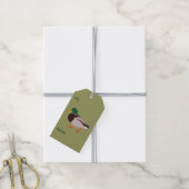 Mallard Duck Illustration on Olive Green Cadeaulabel (Met Touw)