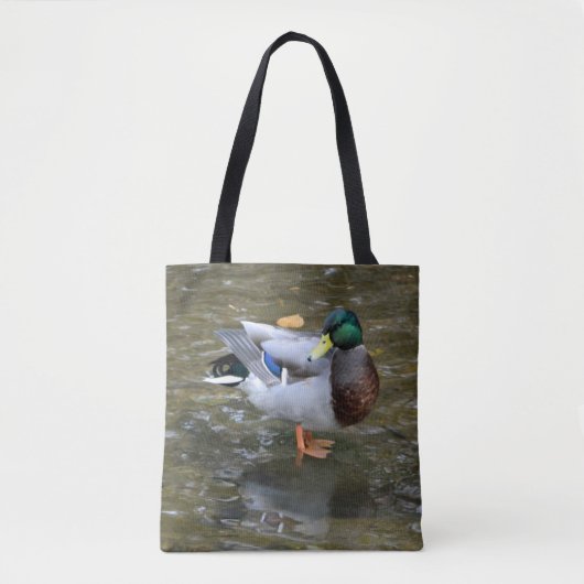 Mallard Duck in Creek Printen Canvas tas (Voorkant)
