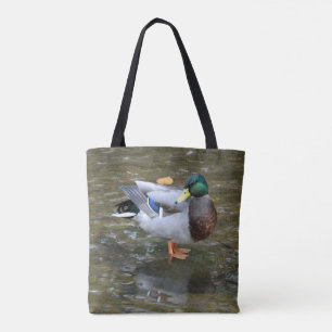 Mallard Duck in Creek Printen Canvas tas