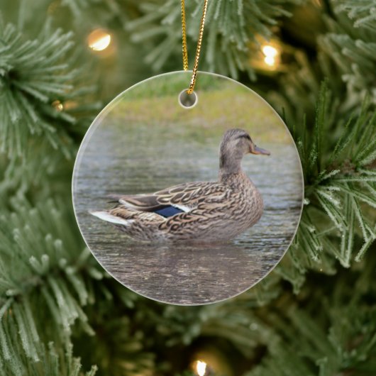 Mallard Duck in Puddle Keramisch Ornament (Boom)