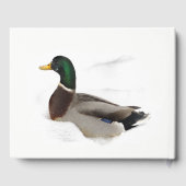 Mallard Duck in Snow Birthday Party Livre d'or (Verso)