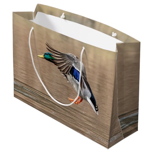 Mallard Duck in vlucht Groot Cadeauzakje (Achterkant Gekanteld)