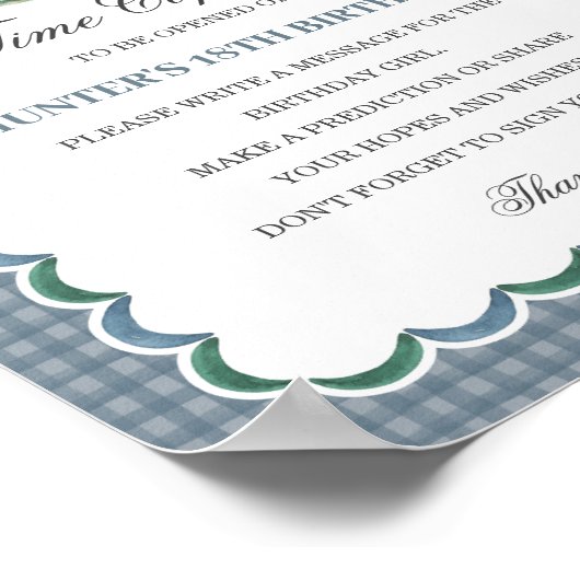 Mallard Duck Jagen Gingham Verjaardag Time Capsule Poster (Hoek)