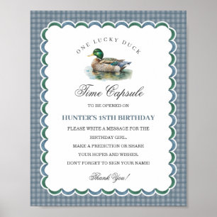 Mallard Duck Jagen Gingham Verjaardag Time Capsule Poster