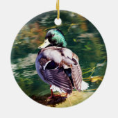 Mallard Duck kerstversiering Keramisch Ornament (Achterkant)