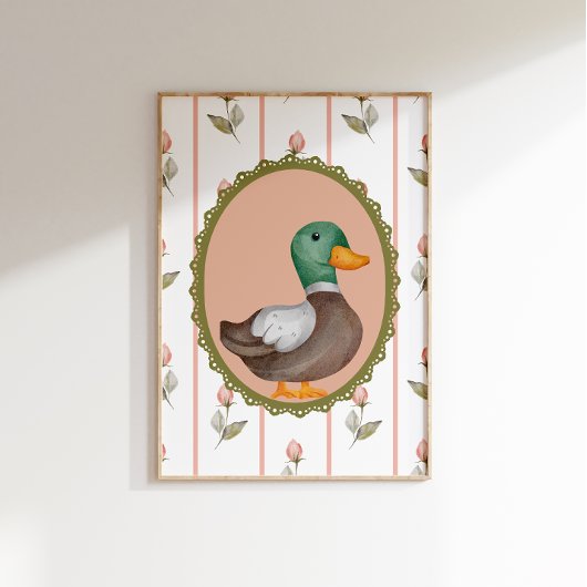 Mallard Duck Nursery Wall Art Poster