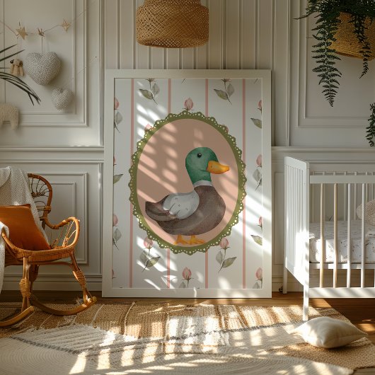 Mallard Duck Nursery Wall Art Poster