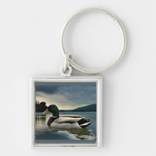 Mallard Duck op het meer Sleutelhanger