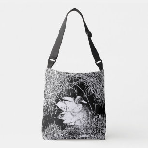 Mallard Duck op Lake Black and White Water Bird Crossbody Tas