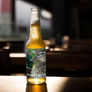 Mallard Duck Pair Foto gepersonaliseerd Bier Etiket