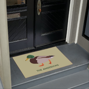Mallard Duck Realistic Illustralized Personalized Deurmat