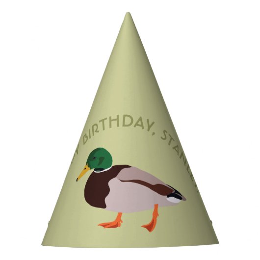 Mallard Duck Realistic Illustralized Personalized Feesthoedjes (Voorkant)