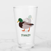 Mallard Duck Realistic Illustralized Personalized Glas (Voorkant)