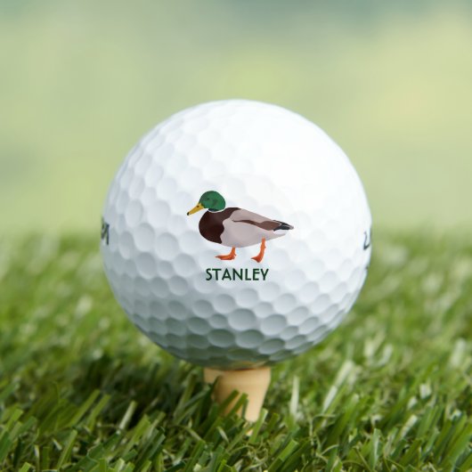 Mallard Duck Realistic Illustralized Personalized Golfballen (Insitu Shirt)