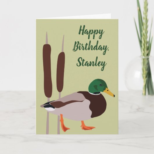 Mallard Duck Realistic Illustralized Personalized Kaart (Voorkant)