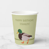 Mallard Duck Realistic Illustralized Personalized Papieren Bekers (Achterkant)