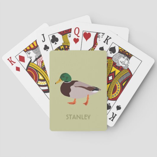 Mallard Duck Realistic Illustralized Personalized Pokerkaarten (Achterkant)