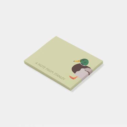 Mallard Duck Realistic Illustralized Personalized Post-it® Notes (Schuin)
