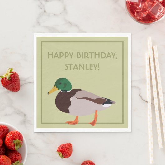 Mallard Duck Realistic Illustralized Personalized Servet (Insitu)