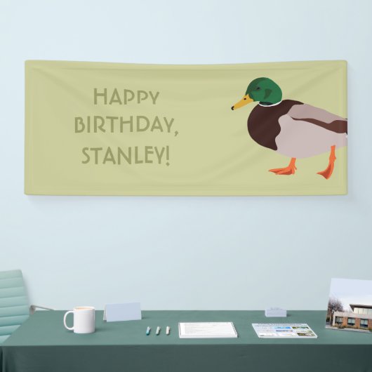 Mallard Duck Realistic Illustralized Personalized Spandoek (Beurs)