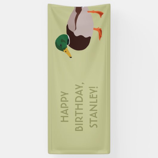 Mallard Duck Realistic Illustralized Personalized Spandoek (Verticaal)