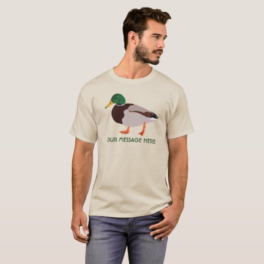 Mallard Duck Realistic Illustralized Personalized T-shirt (Voorkant volledig)