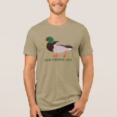Mallard Duck Realistic Illustralized Personalized Tri-Blend Shirt (Voorkant)