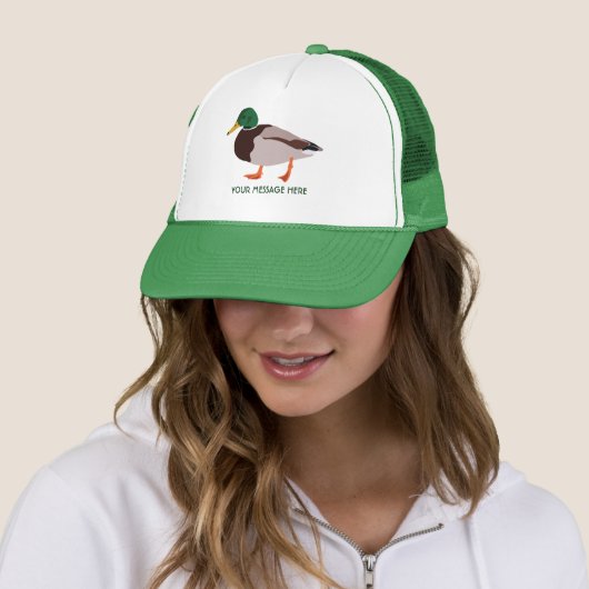 Mallard Duck Realistic Illustralized Personalized Trucker Pet (In situ)
