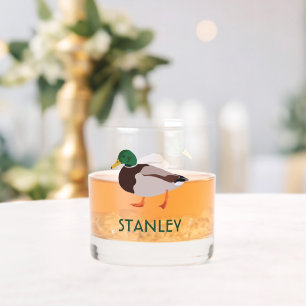 Mallard Duck Realistic Illustralized Personalized Whisky Glas