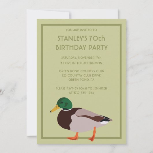 Mallard Duck Realistic Illustration Custom Kaart (Voorkant)